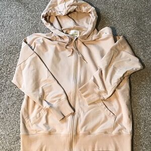 Aerie Light Tan Zip-Up Hoodie